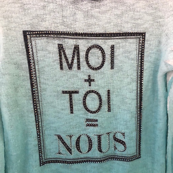 3/$15 Crimson ivy sweater black, white, green - Picture 3 of 4